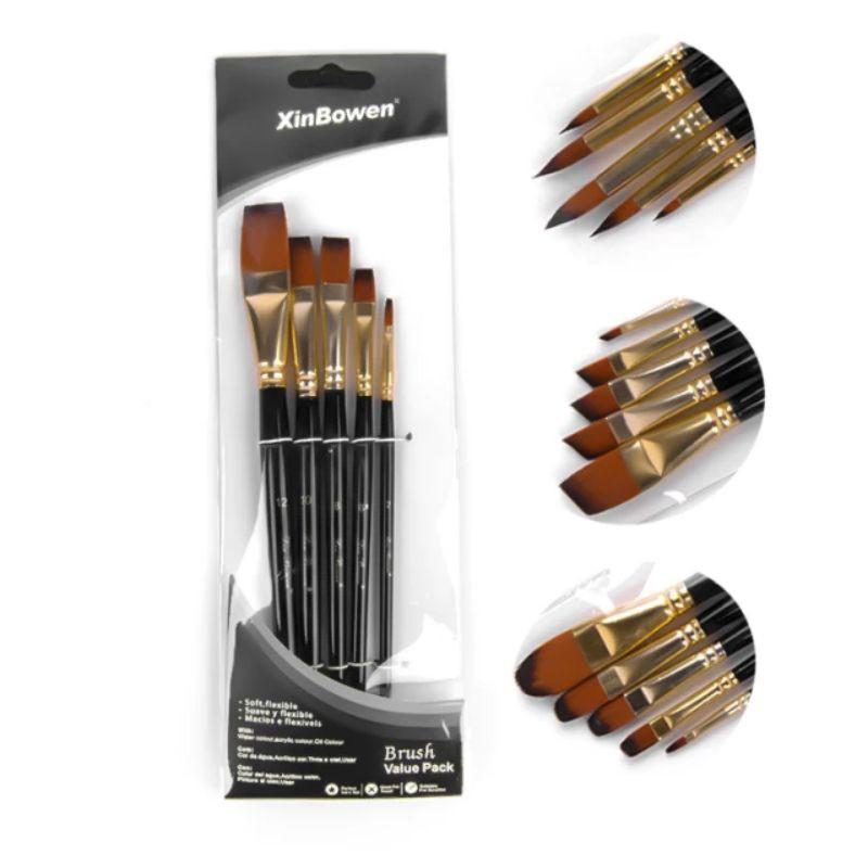 Xinbowen Paint Brush Set (Category: Art & Prints) located in Quezon City. Submitted by artes.dreame (Listing ID 1176643791, Image 1). Description: Xinbowen Paint Brush Set Sold per pack (5pcs per pack) Price: 130 Extremely Versatile: 4 types of brushes, 5 different sizes perfect for every level of artists from kids, beginners to professionals. If you are looking for elegantly made paint brushes for personal use or as a gift, our long-handled pain