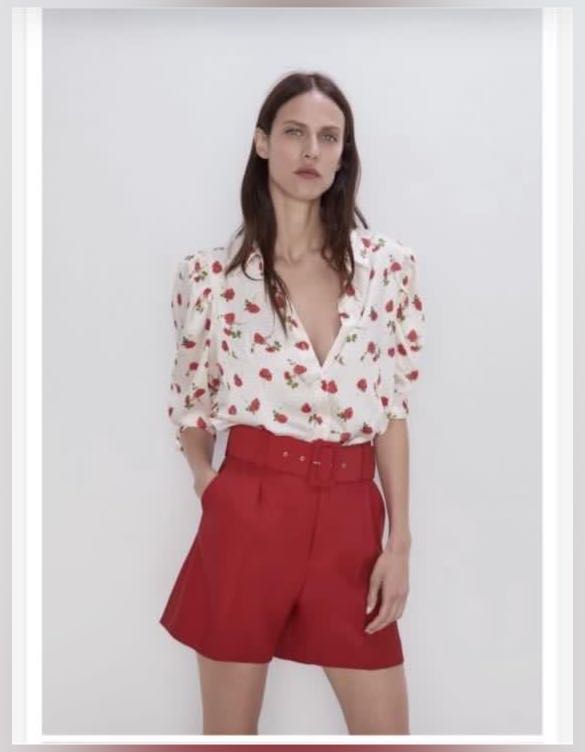 Zara outlet red shorts