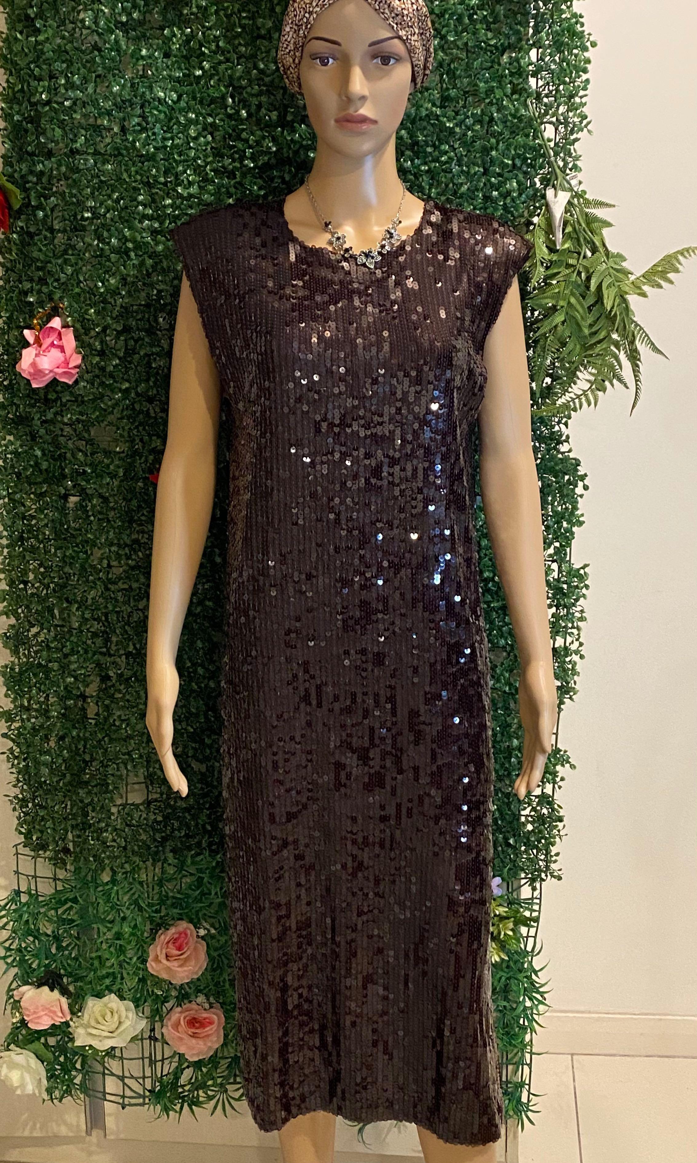 chocolate brown sequin dress