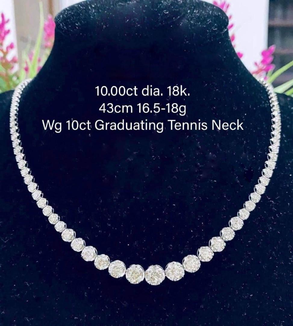 10 Carat Diamond Tennis Necklace 14k, 18k or Platinum Necklaces for Women  for Her Gifts for Women Anniversary Gifts for Wife - Etsy