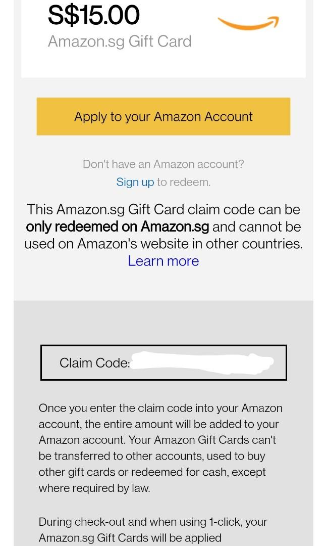 $15 Amazon E-Gift Card, Tickets & Vouchers, Vouchers on Carousell