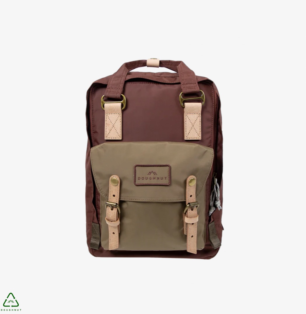 16L Doughnut Backpack Macaroon Jungle Series MAROON X KHAKI, Women's