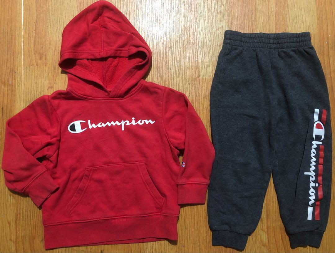 Champion hoodie and pants set hot sale