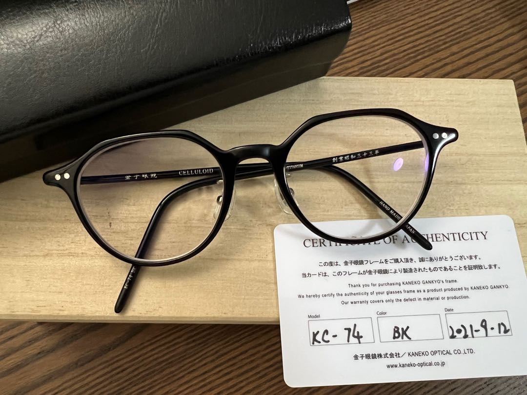 金子眼鏡KC74 Black, 男裝, 手錶及配件, 眼鏡- Carousell