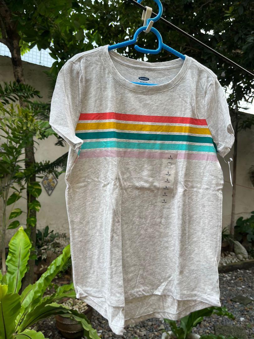💯 Old Navy Rainbow Tshirt for kids (Category: Babies & Kids Fashion) located in Taguig. Submitted by mypeg (Listing ID 1176841572, Image 1). Description: 💯 Old Navy Rainbow Tshirt for kids Brand New Soft Material Bought in USA RFS: moving out sale Delivery fee: c/o buyer MOP: GCASH, BDO, Metrobank 💯 Authentic, Good Buy Send me a message ☺️.