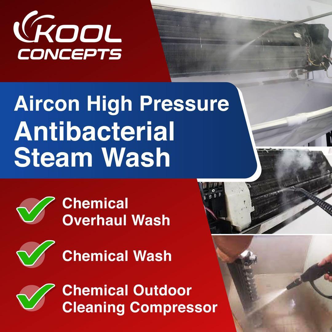 Aircon Steam Service Chemical wash servicing, Home Services, Aircon