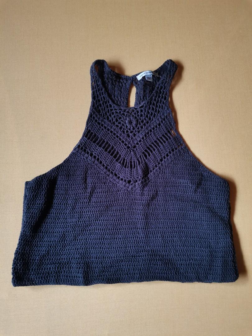 American Eagle Crochet Top, Women's Fashion, Tops, Sleeveless on Carousell