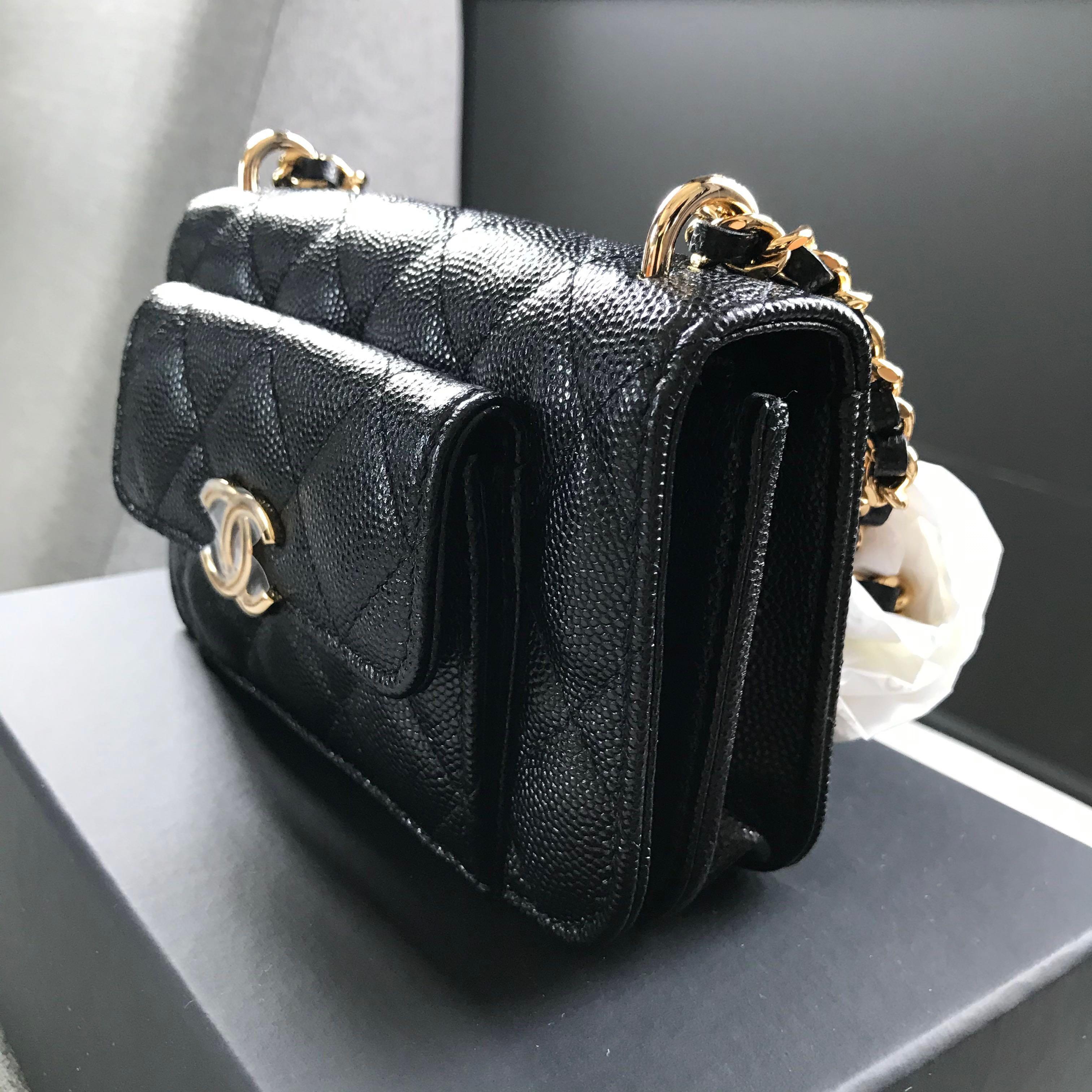 AUTHENTIC CHANEL RECEIPT Small 22C Sakura Pink Caviar Gold GHW Classic Flap  Logo $12,680.00 - PicClick