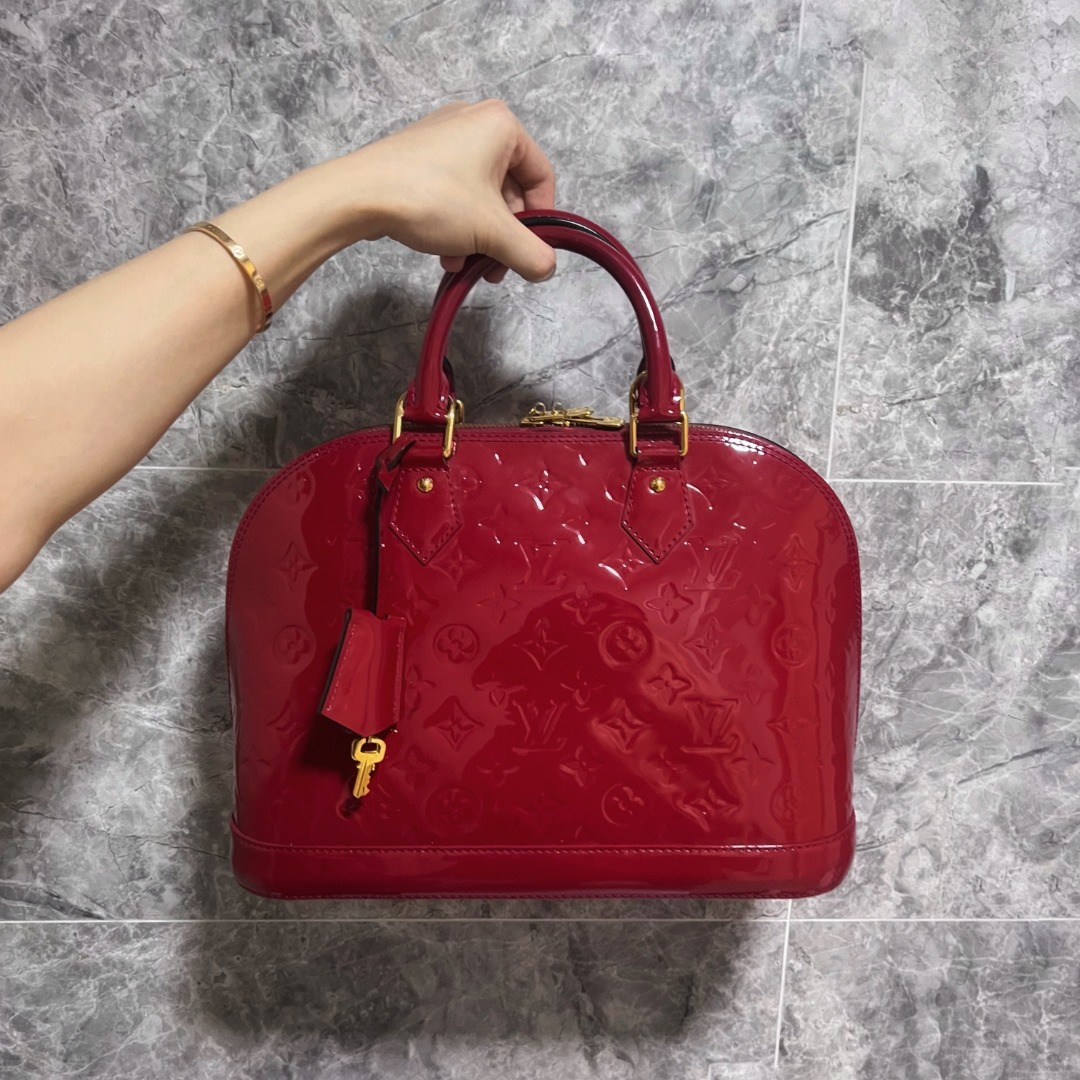 Authentic LV Louis Vuitton Alma PM Patent Leather Red, Luxury, Bags u0026  Wallets on Carousell