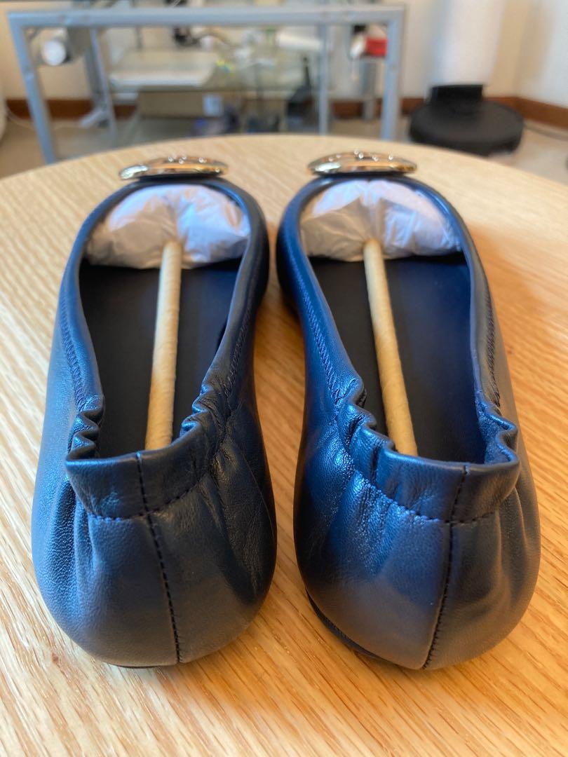 Authentic Tory Burch Minnie Travel Ballet Flat Leather Size US 6