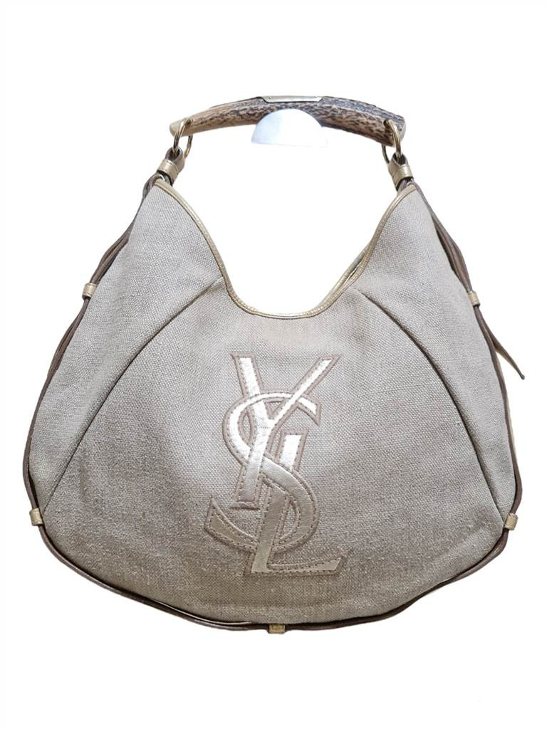 Yves Saint Laurent Mombasa Bag Black Deer Horn Handle Clean Good Condition