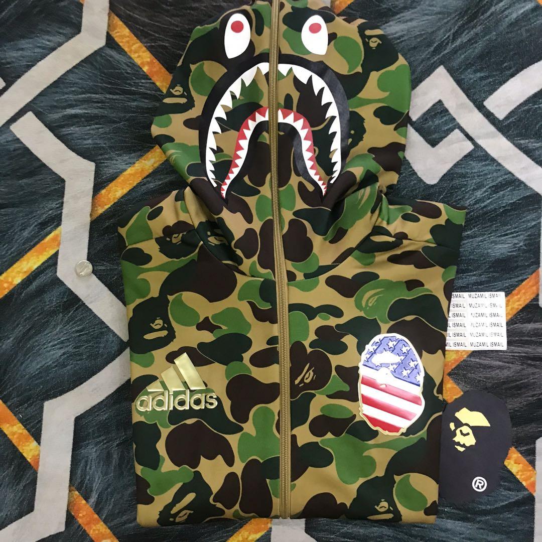 Bape X Adidas Full Zip Hoodie Men s Fashion Coats Jackets and