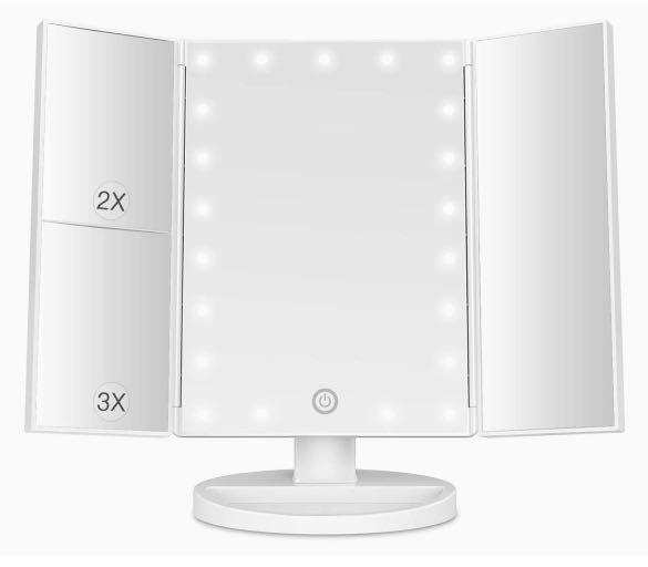 Great Vanity Mirror with Lights 1x 2x 3x Magnification Absolutely Luvly Trifold Vanity Mirror with Lights Portable Lighted Makeup Mirror LED Makeup Mirror with Lights and Touch Screen Dimming 