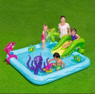 BESTWAY INFLATABLE SWIMMING POOL w/ SLIDE FOR KIDS with FREEBIES