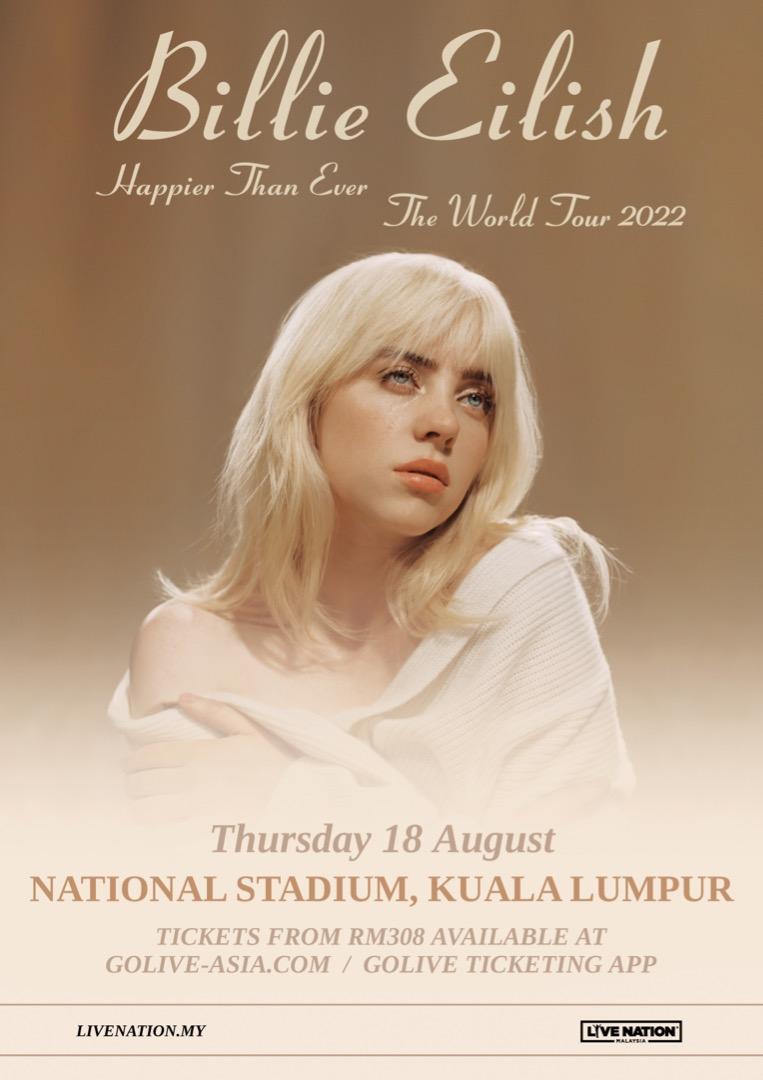 (CAT 1)Billie Eilish Concert Ticket Kuala Lumpur 18 August 2022