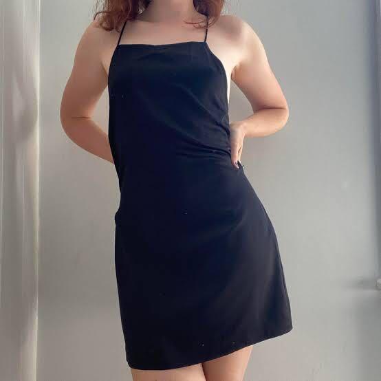 Gigi Spaghetti Strap Mini Dress in Black