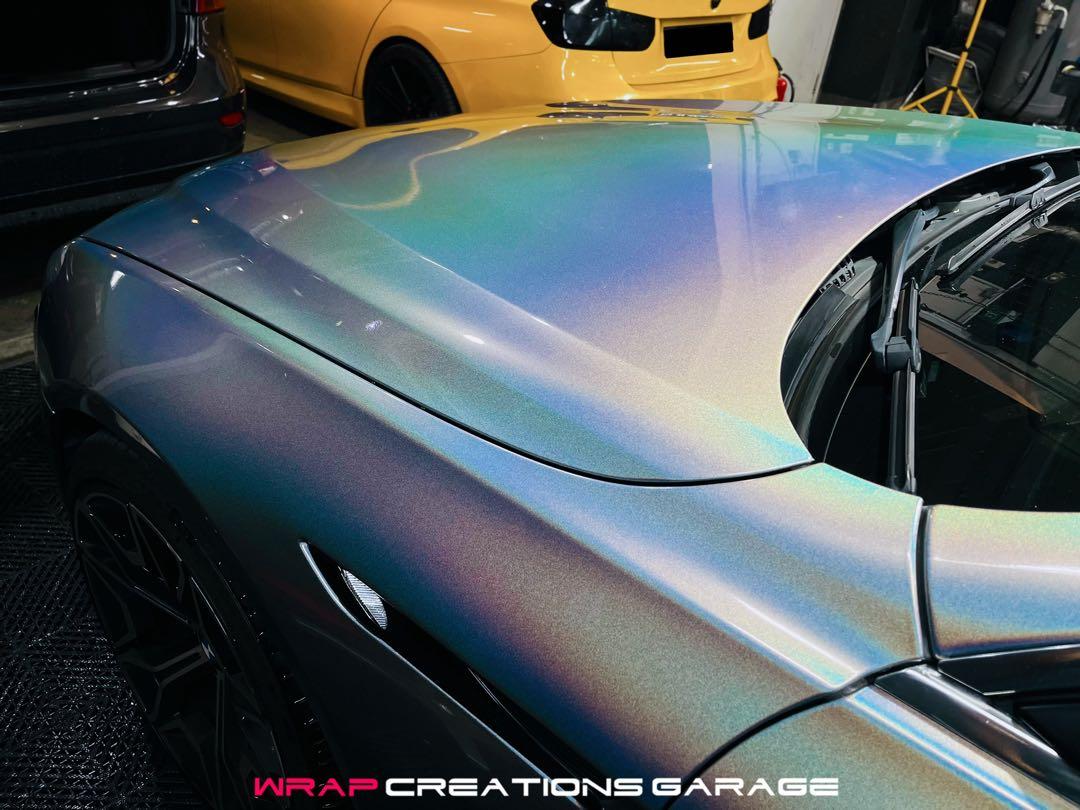 BMW Full Body Vinyl Wrap Holographic Gloss Silver, Car Accessories, Car
