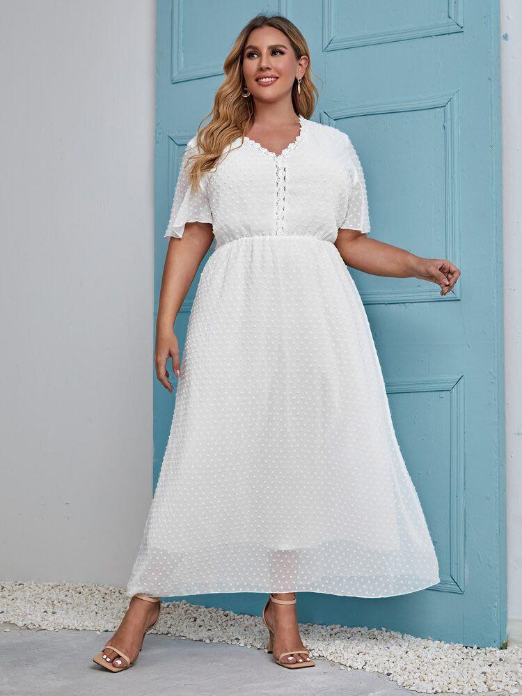 Shein contrast lace flowy deals dress