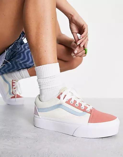 BNIB Vans Old Skool Platform Twill Trainers Men s Fashion