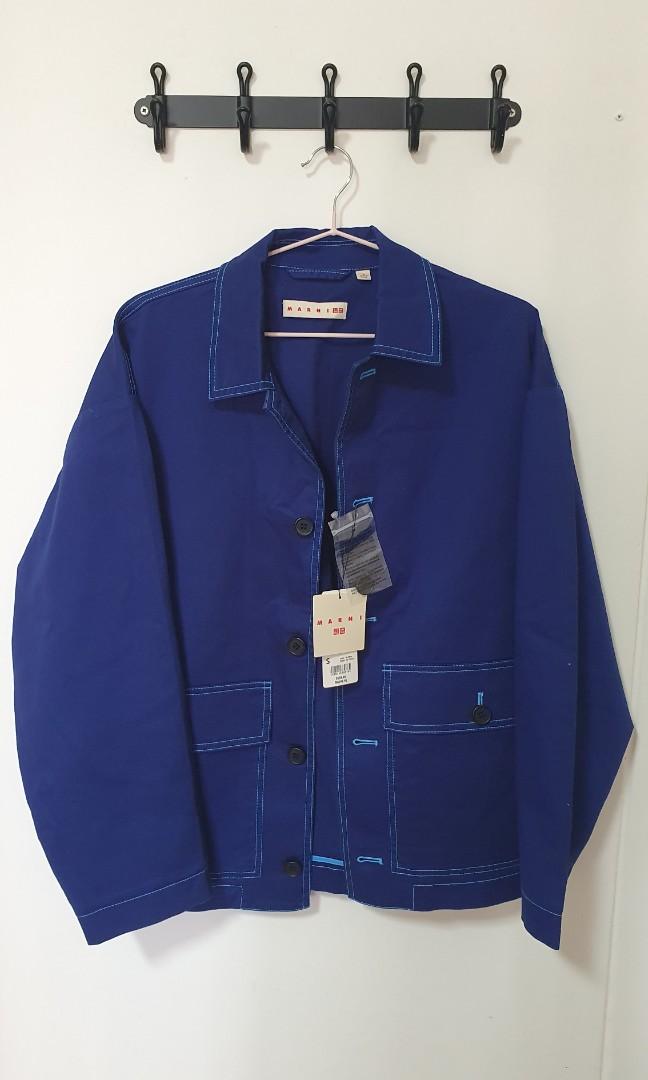 UNIQLO x MARNI Oversized Utility Jacket Blue Pre-Owned M