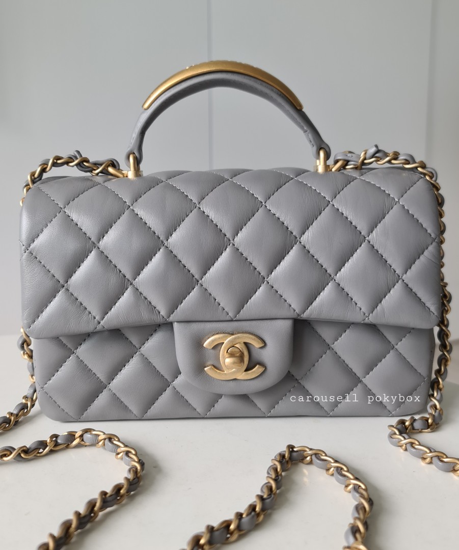 🦄💖Chanel 22P Mini Top Handle (Light Pink, Lambskin) (Non-nego), Luxury,  Bags & Wallets on Carousell