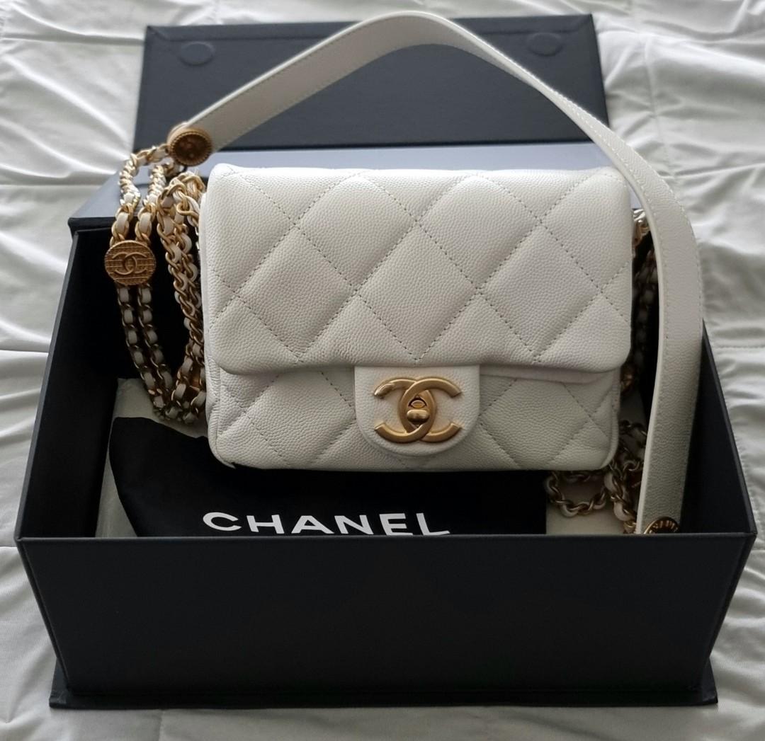 Chanel Mini Caviar White Bag - 22A, Women's Fashion, Bags & Wallets, Cross-body  Bags on Carousell