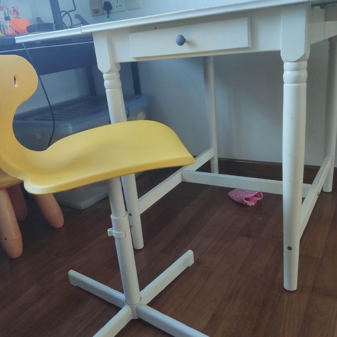 Children study table with Ikea chair, Furniture & Home Living ...
