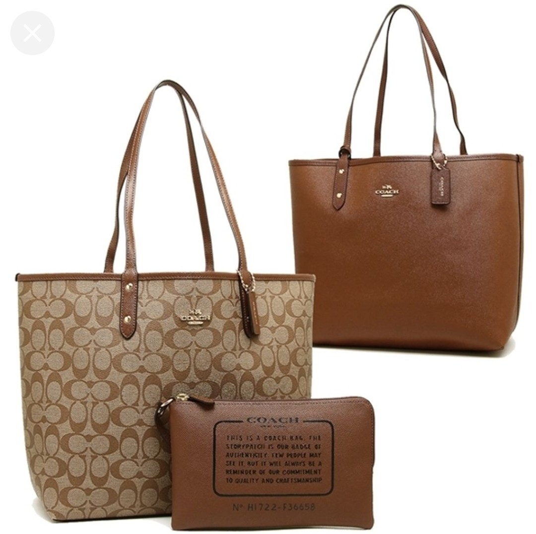 Coach Reversible Brown Tote Bag Women s Fashion Bags