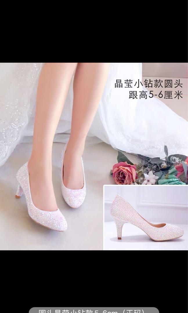 White bling heels top