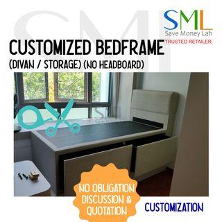 Custom Size Divan or Storage Bedframe Service for your helper room, bay window, small utility or bomb shelter room