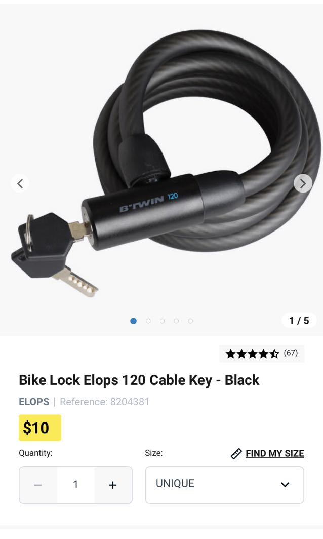 decathlon cycle lock key