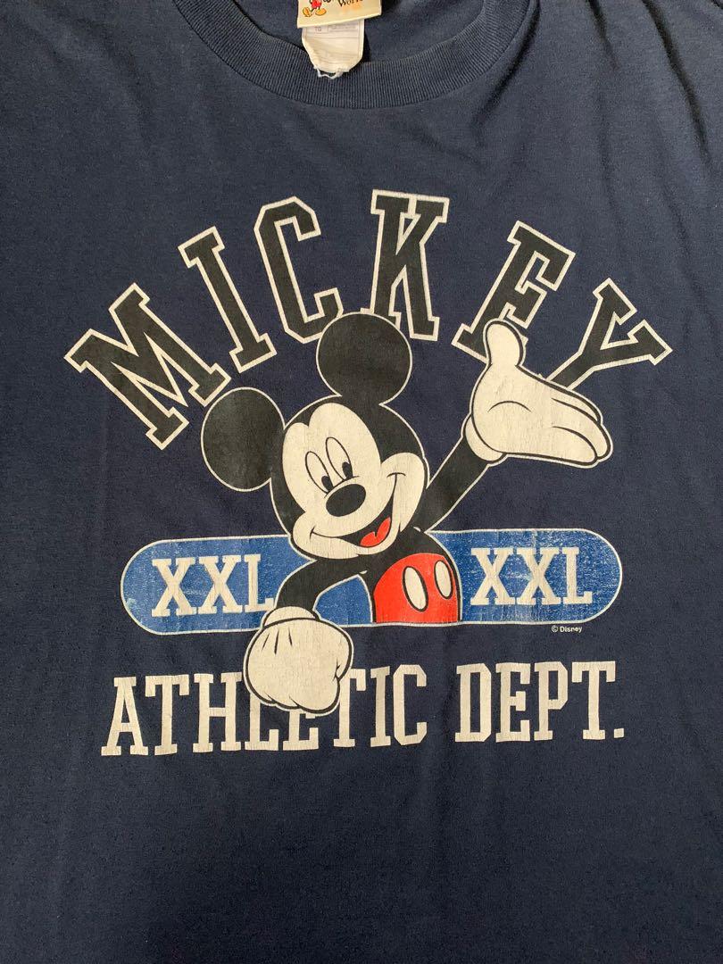 Disney Mickey Tee (Navy) (Category: Tshirts & Polo Shirts ) located in Quezon City. Submitted by _pbmt (Listing ID 1176876722, Image 3). Description: Issues: cracked print, fading, stain near the hem. - 24 x 28.5 - shoulders: 23 - sleeves 8 MOPs: BPI/Gcash Strictly no meet-ups.