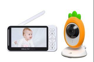 Dragon Touch Baby Monitor, E40 Video Baby Monitor with Camera and Audio,4.3" Split Screen Baby Camera with no WiFi, Night Vision,960ft Range, 8 Lullabies,Temperature Monitoring