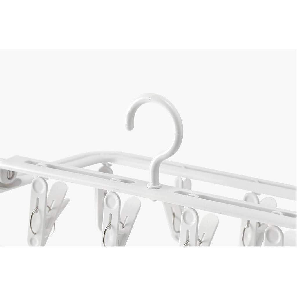 Foldable Multifunction Clothes Plastic Drying Rack Hanger with 18 clips