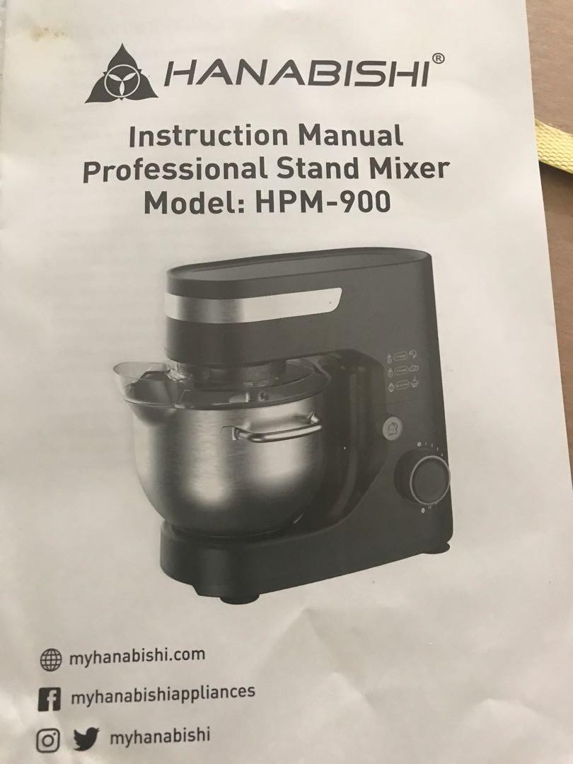 Hanabishi Original 12 speed Professional stand mixer 4L HPM900, TV & Home Appliances, Kitchen