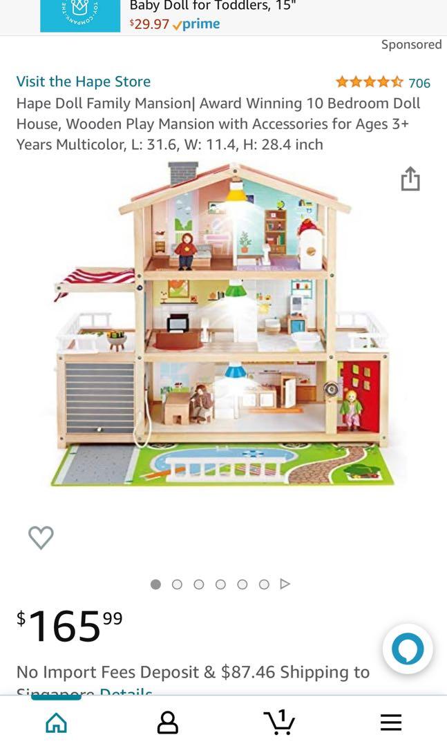 Hape Wood Dollhouse with Dolls and Furniture, Hobbies & Toys, Toys