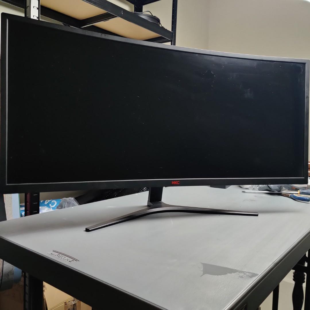 Hkc Nb34c 34 Ultra Wqhd 3440x1440 Curved Gaming Monitor HKC NB34C 34" 100hz Ultra Wide Gaming Monitor, Computers & Tech, Parts
