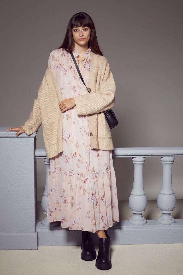 H&m long discount chiffon dress