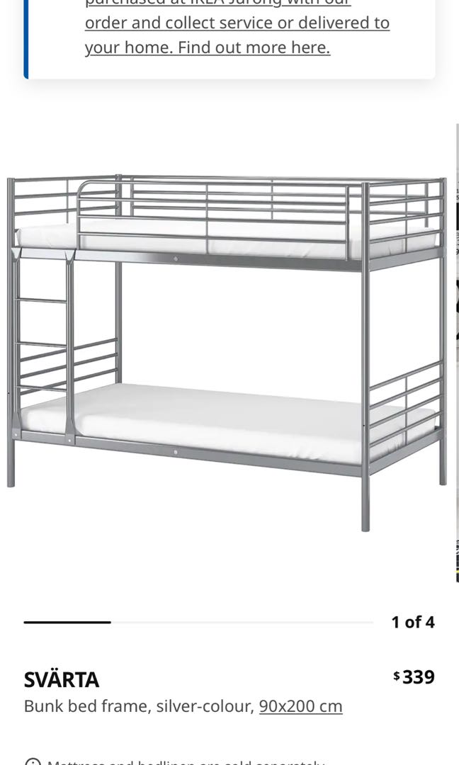 IKEA double bunk bed frame, Furniture & Home Living, Furniture, Bed Frames & Mattresses on Carousell