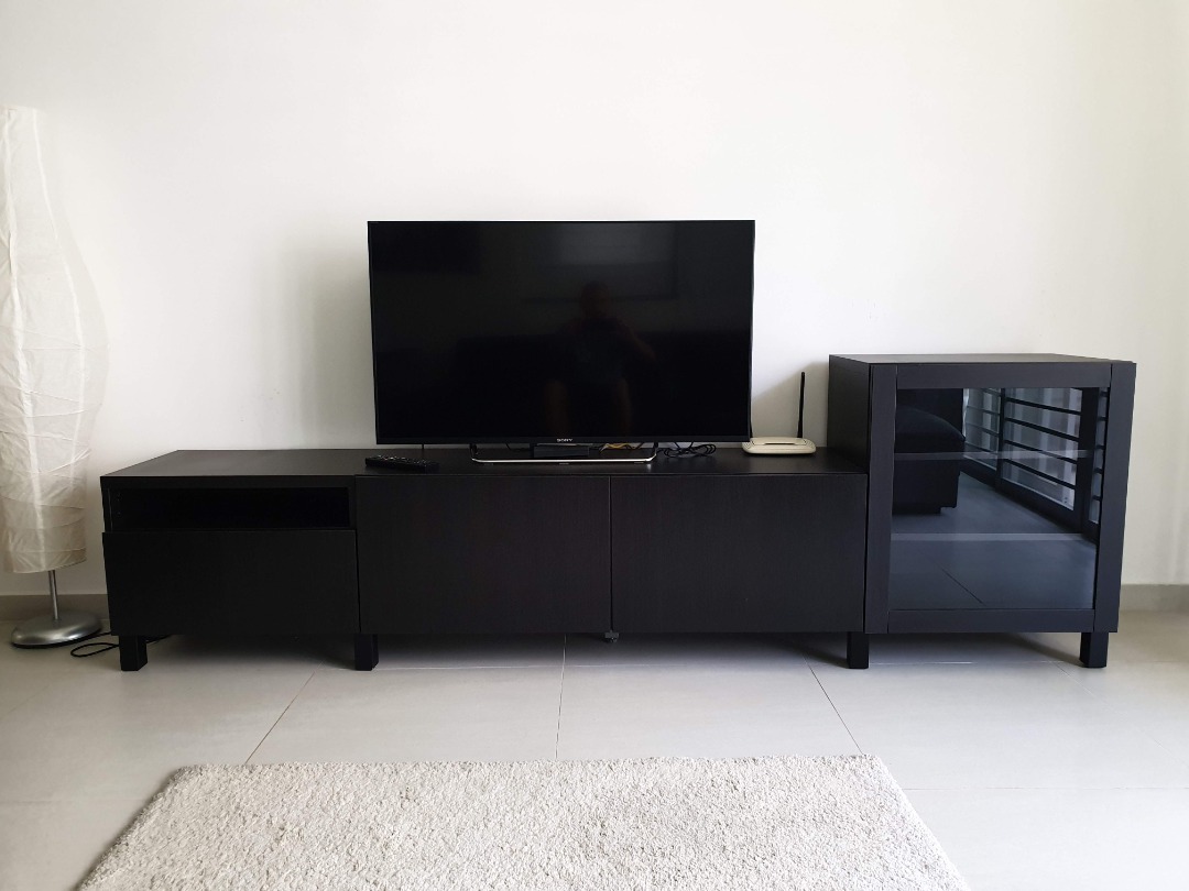 IKEA TV console combination BLACK Negotiable, Furniture & Home Living