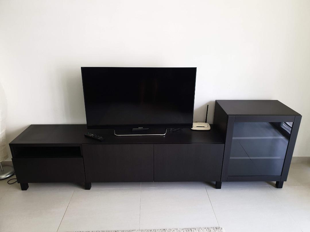 IKEA TV console combination BLACK Negotiable, Furniture & Home Living