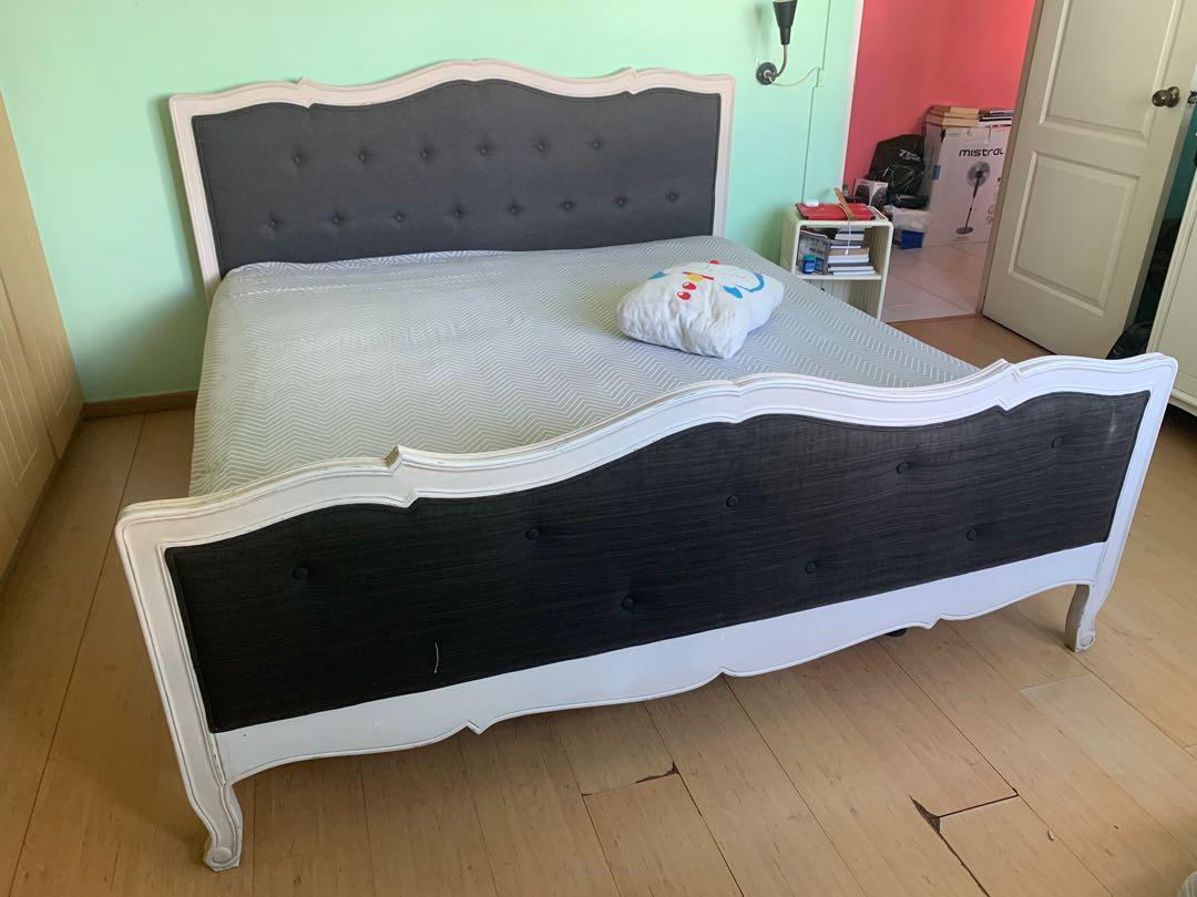 King size French style bed frame, Furniture & Home Living, Furniture