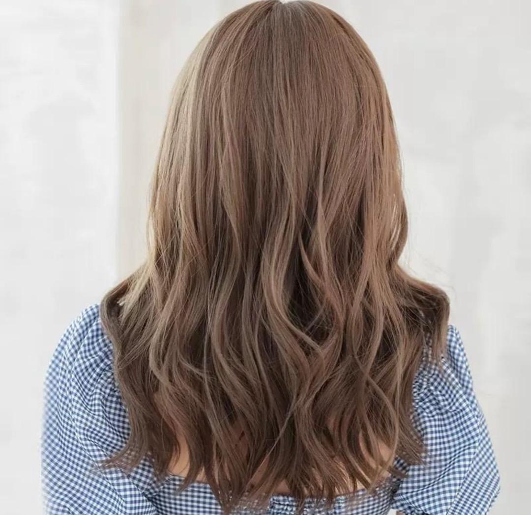 Korean Black/Light Brown/Dark BrownNatural Wavy Curly Airy Bangs Mid Length  Long Hair Wig Adjustable/Breathable, Beauty & Personal Care, Hair on  Carousell