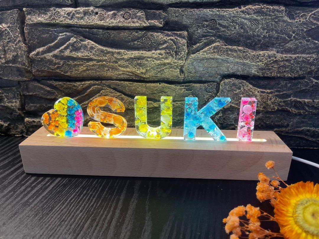 永生花字母燈 自訂人名 自訂字母 Led燈 興趣及遊戲 手作 自家設計 文具及工藝 手作 Carousell