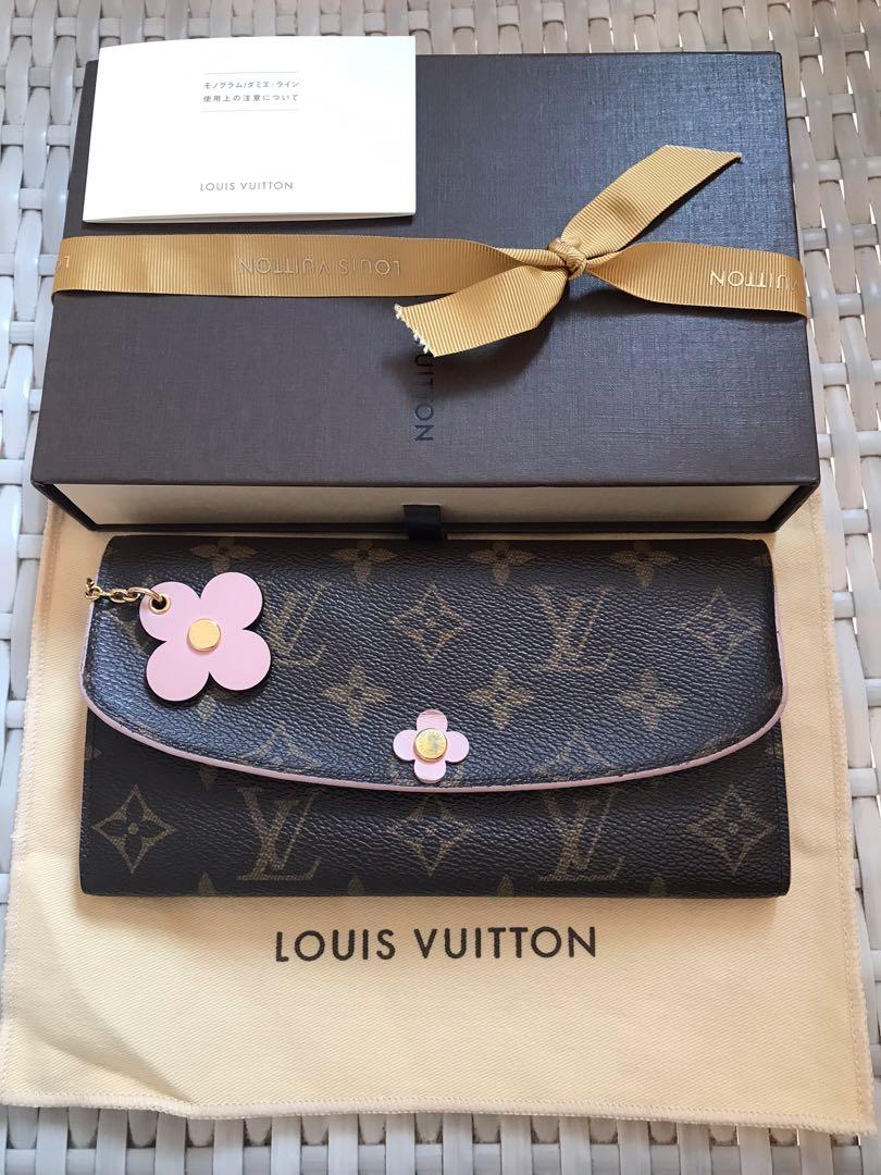 Louis Vuitton Monogram Bloom Flower Emilie Wallet Pink