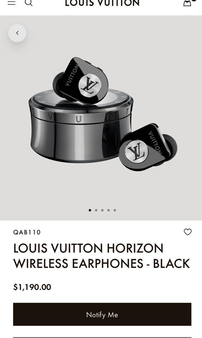 Louis Vuitton Horizon Wireless Earphones QAB110 Black - US