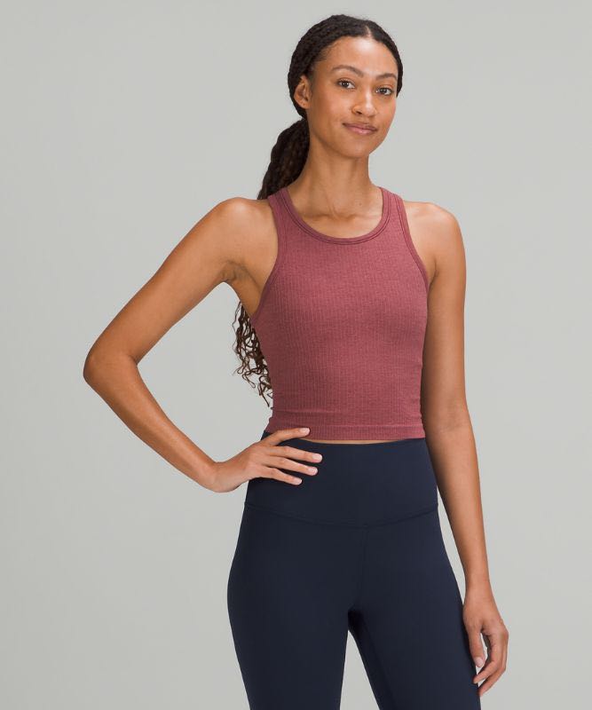 Lululemon Ebb to Street Racer Back Crop in Smoky Red, 6, Women's Fashion,  Activewear on Carousell