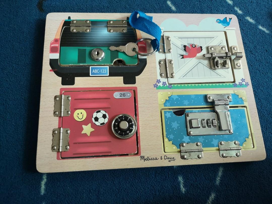 Melissa & Doug Locks and Latches board, Babies & Kids, Infant Playtime