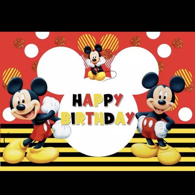 Mickey Mouse party supplies birthday banner backdrop/ party deco