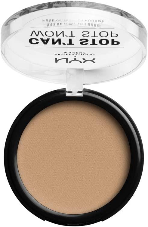 NYX Can't Stop Won't Stop Full Coverage Powder Foundation - Medium Olive (Category: Makeup) located in Quezon City. Submitted by bluebellaonlineshop (Listing ID 1176912901, Image 2). Description: Impress your selfie with NYX Can't Stop Won't Stop Full Coverage Powder Foundation! This buildable, pro-level pressed powder foundation delivers a velvety-matte finish that lasts. Available in an inclusive range of carefully calibrated shades, this found